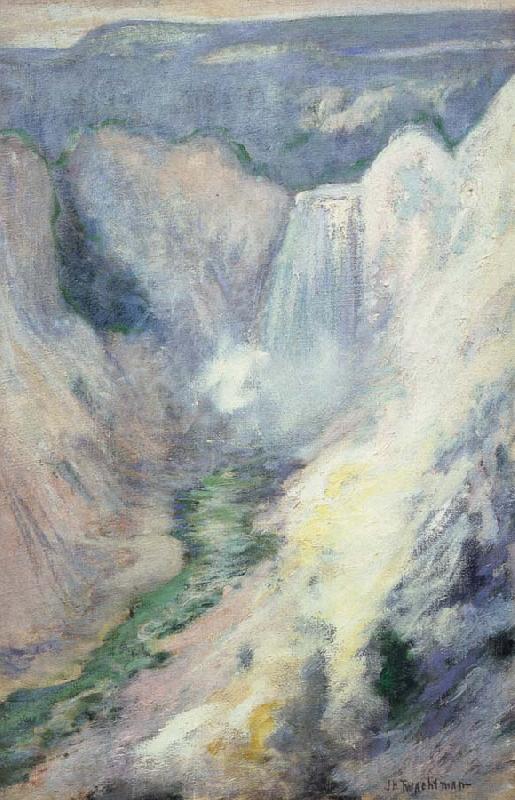 John Henry Twachtman Waterfall in Yellowstone Norge oil painting art